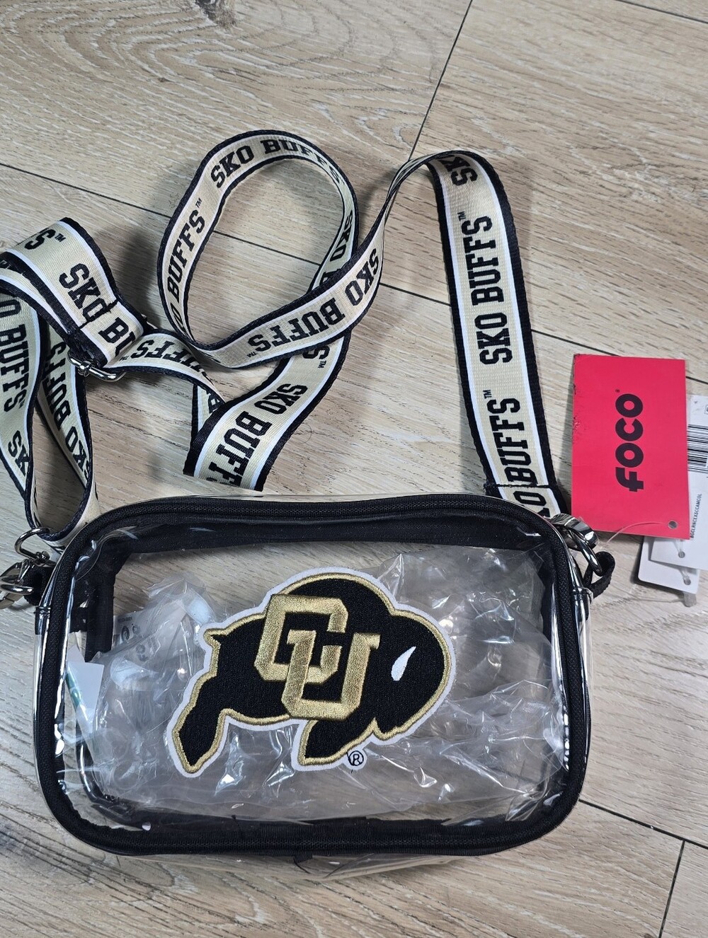 FOCO Clear CU Buffalo Crossbody Bag in Black